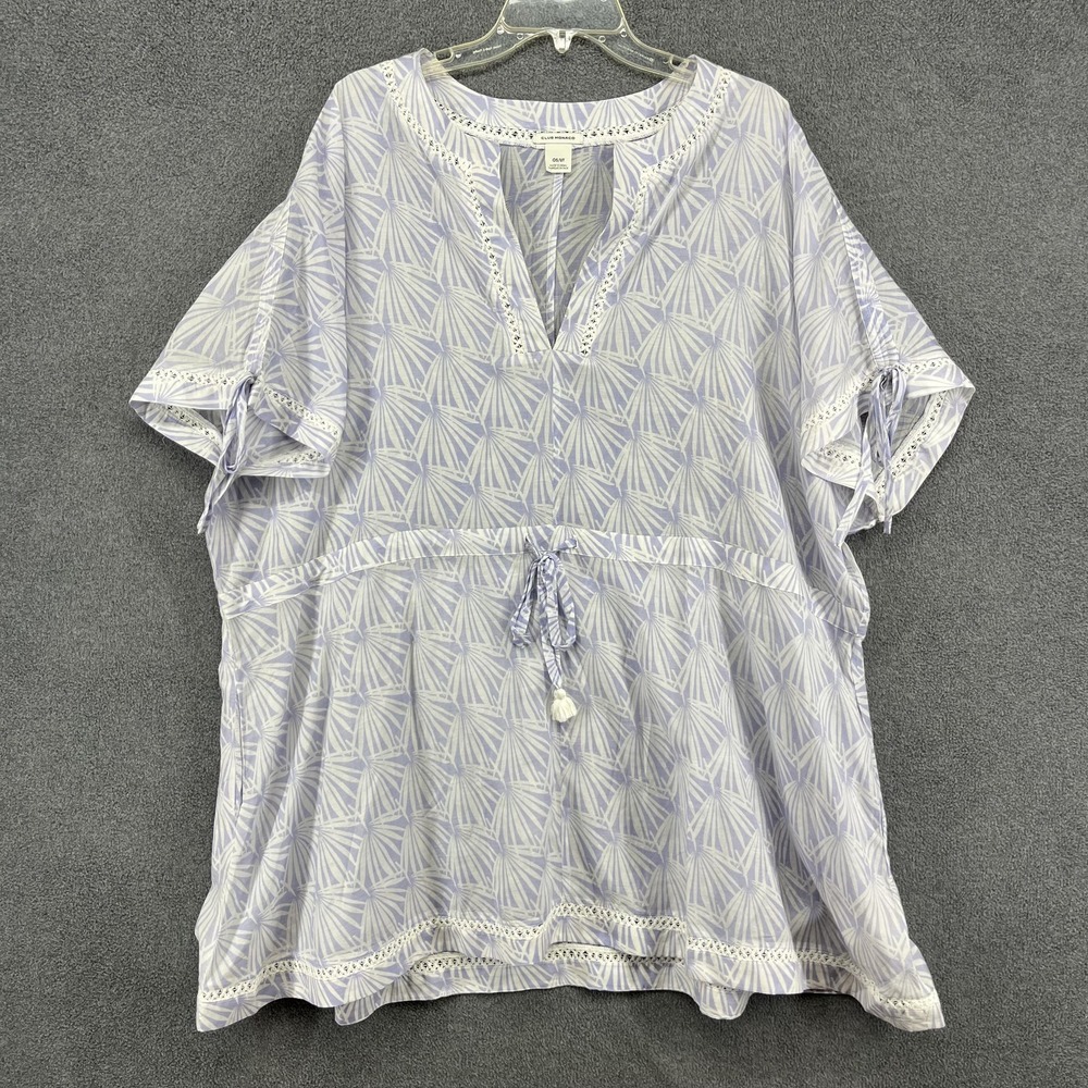 Club Monaco Tunic Top Womens One Size Silk Blend Resort Swim Coverup Beach Dress